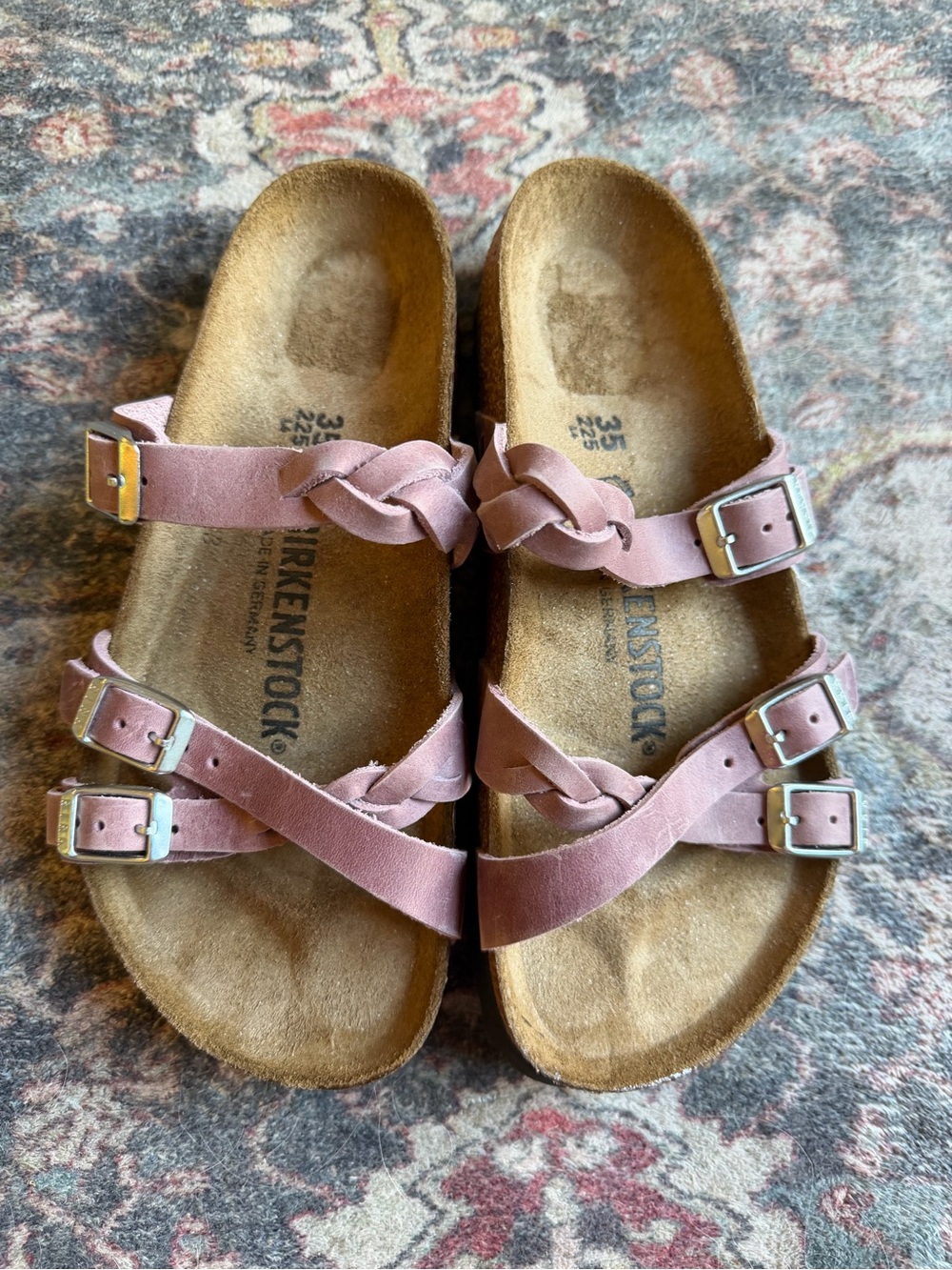 Birkenstock Franca Braided Lavender Oiled Leather Sandal Size 35